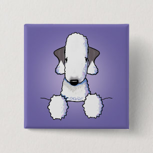 Bedlington Terrier  2 Inch Square Button
