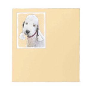 Bedlington Terrier 2 Painting - Original Dog Art Notepad