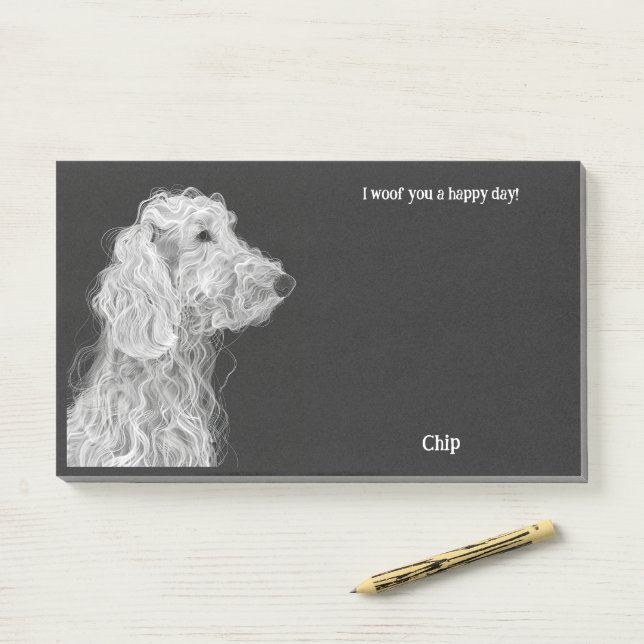 Bedlington Terrier Abstract Art Dog Name  Post-it Notes (On Desk)