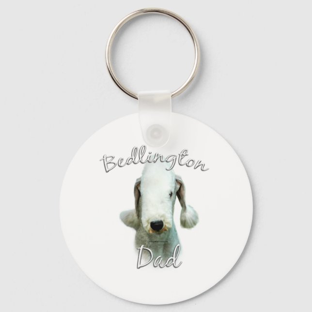 Bedlington Terrier Dad 2 Keychain (Front)