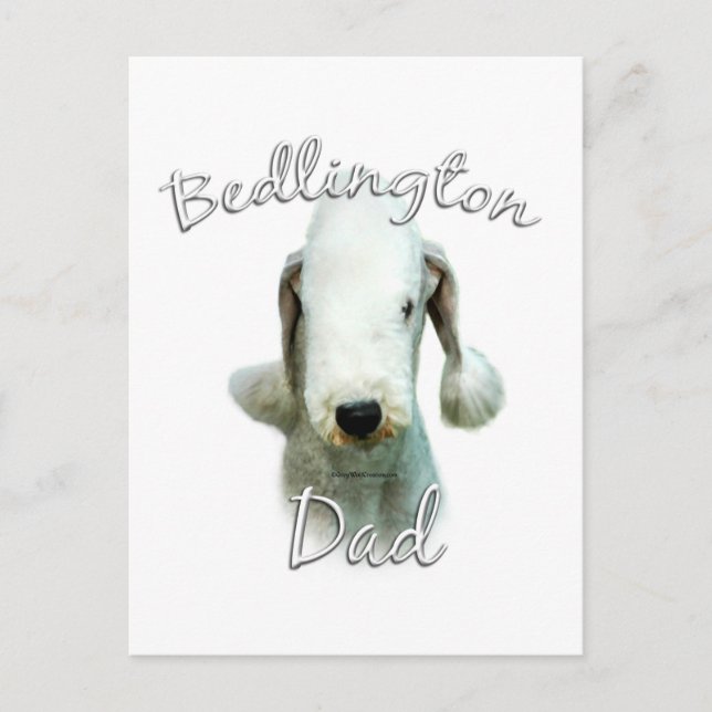 Bedlington Terrier Dad 2 Postcard (Front)