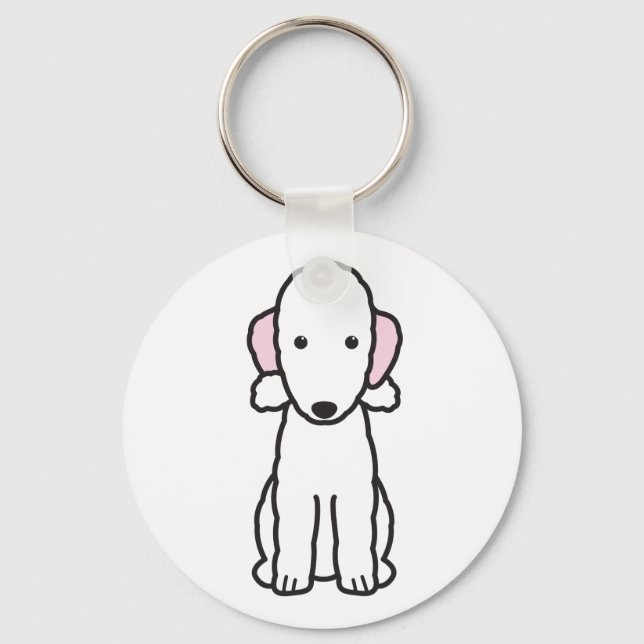 Bedlington Terrier Dog Cartoon Keychain (Front)