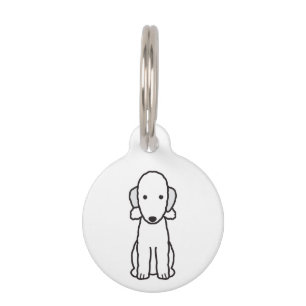 Bedlington Terrier Dog Cartoon Pet Tag