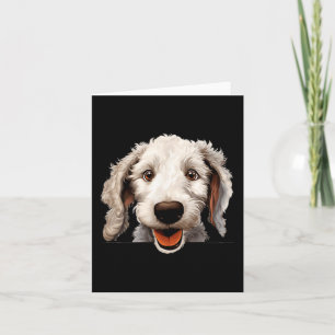 Bedlington Terrier Dog Mom Dad Peeking Puppy Card