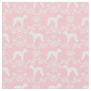 bedlington terrier dog pink silhouette fabric