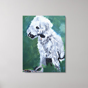 Bedlington Terrier Dog Portrait Canvas Print