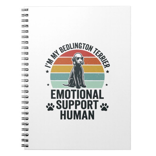 Bedlington Terrier Emotional Support Human Vintage Notebook (Front)