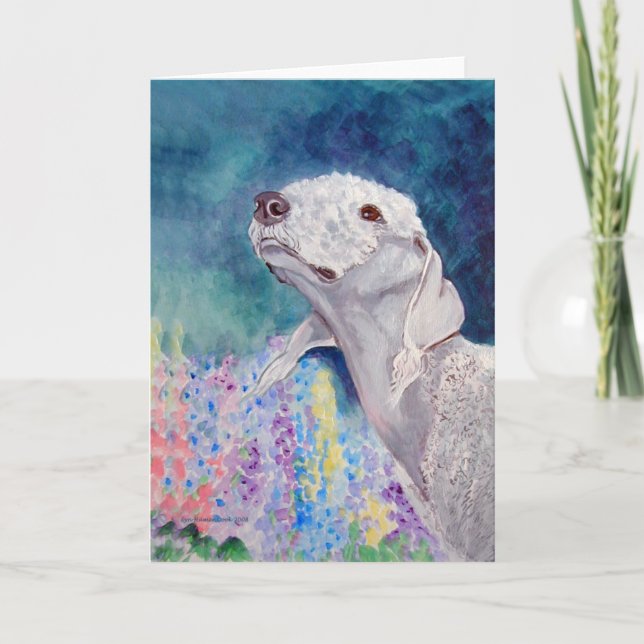 Bedlington Terrier Greeting Cards (Front)