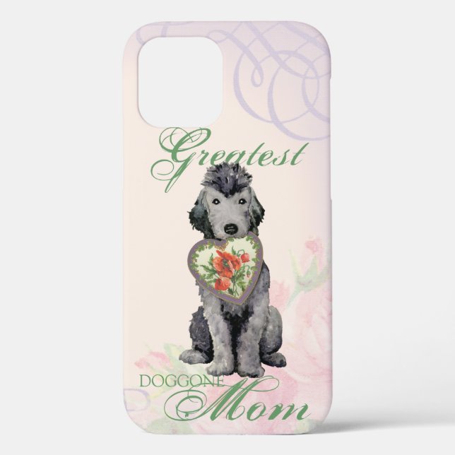 Bedlington Terrier Heart Mom Coque-Mate coque ipho (Verso)