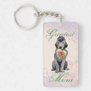 Bedlington Terrier Heart Mom Keychain