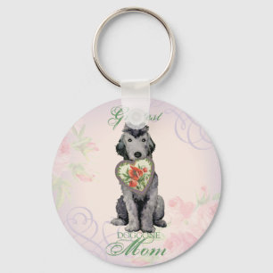 Bedlington Terrier Heart Mom Keychain