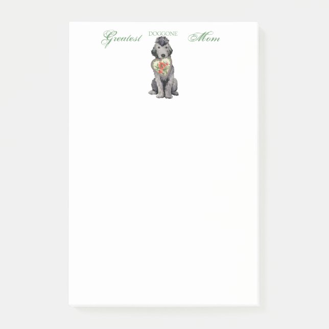 Bedlington Terrier Heart Mom Post-it Notes (Front)