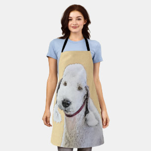 Bedlington Terrier Painting - Original Dog Art Apron