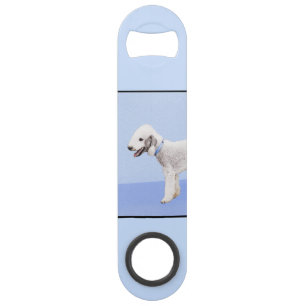 Bedlington Terrier Painting - Original Dog Art Bar Key