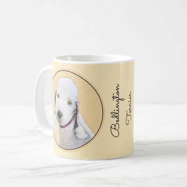 Bedlington Terrier Painting - Original Dog Art Coffee Mug (Front Left)