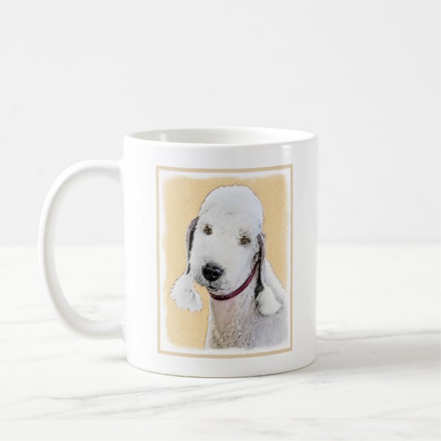 Bedlington Terrier Painting - Original Dog Art Coffee Mug (Left)