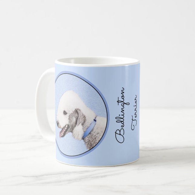 Bedlington Terrier Painting - Original Dog Art Coffee Mug (Front Left)