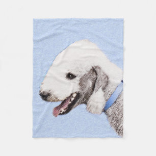 Bedlington Terrier Painting - Original Dog Art Fleece Blanket