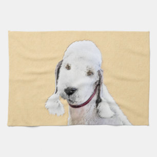Bedlington Terrier Painting - Original Dog Art Kitchen Towel
