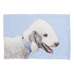Bedlington Terrier Painting - Original Dog Art Pillowcase