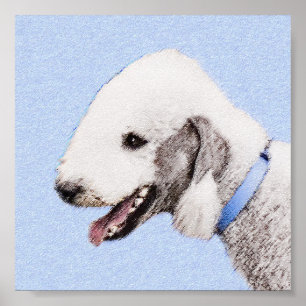 Bedlington Terrier Painting - Original Dog Art Poster