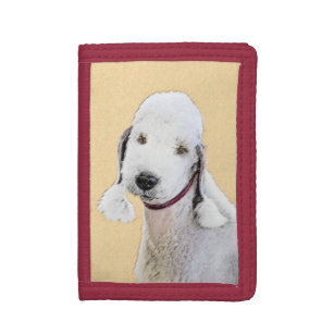 Bedlington Terrier Painting - Original Dog Art Trifold Wallet