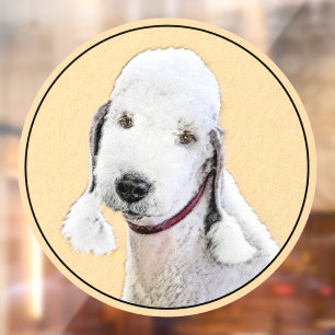 Bedlington Terrier Painting - Original Dog Art Window Cling
