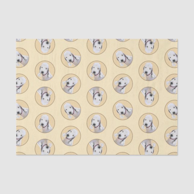 Bedlington Terrier Painting Sandy Colour Dog Art Tissue Paper (Front)
