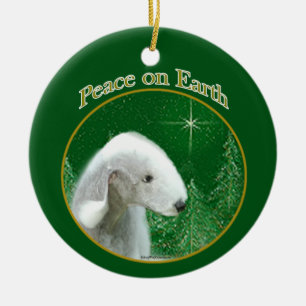 Bedlington Terrier Peace Ceramic Ornament