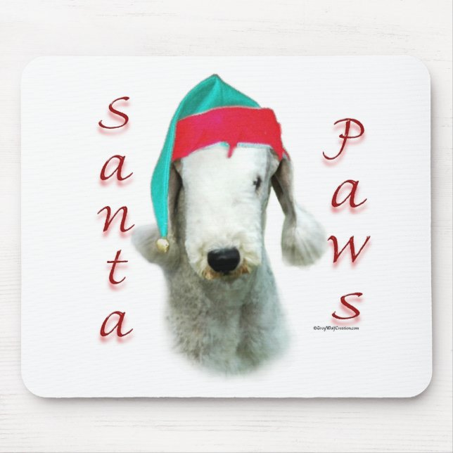 Bedlington Terrier Santa Paws Mouse Pad (Front)