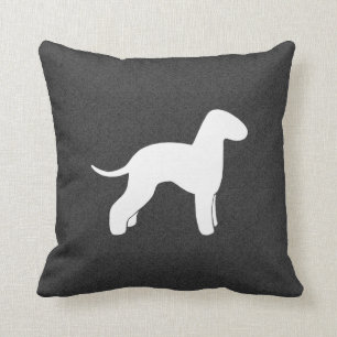 Bedlington Terrier Silhouette Throw Pillow
