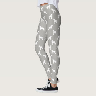 Bedlington Terrier Silhouettes Pattern Leggings