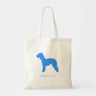 Bedlington Terrier Tote Bag (blue silhouette)