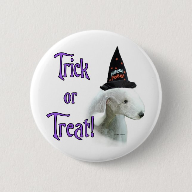 Bedlington Terrier Trick 2 Inch Round Button (Front)