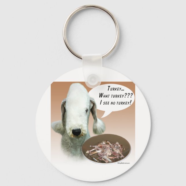 Bedlington Terrier Turkey Keychain (Front)