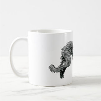 Bedlington Whippet Lurcher Dog Line Drawing Art Coffee Mug