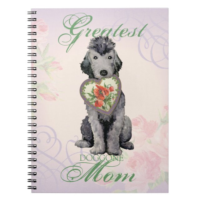 Bedllington Terrier Heart Mom Notebook (Front)