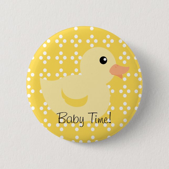 Bedotted Duck in Yellow 2 Inch Round Button (Front)