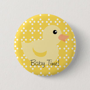 Bedotted Duck in Yellow 2 Inch Round Button