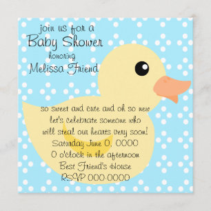 Bedotted Duck in Yellow Invitation