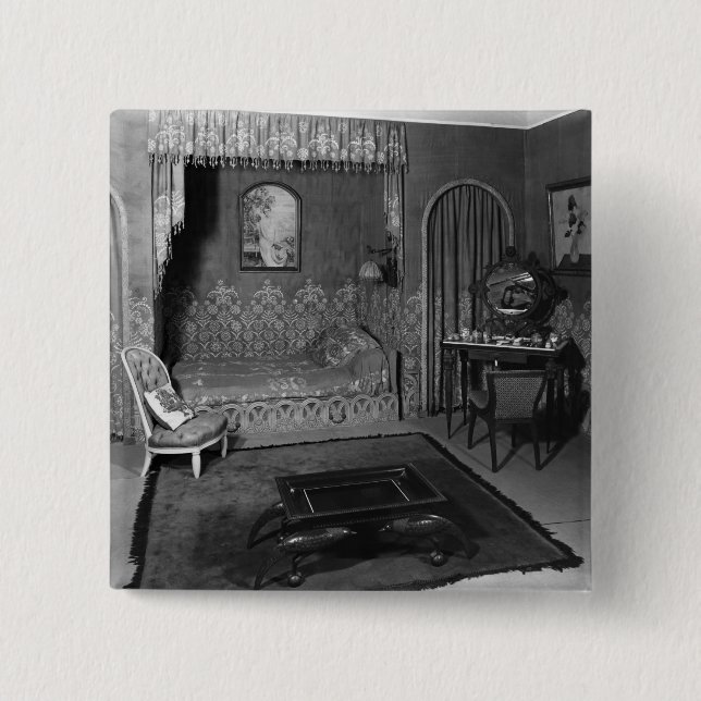Bedroom belonging to Jeanne Lanvin  c.1920-25 2 Inch Square Button (Front)