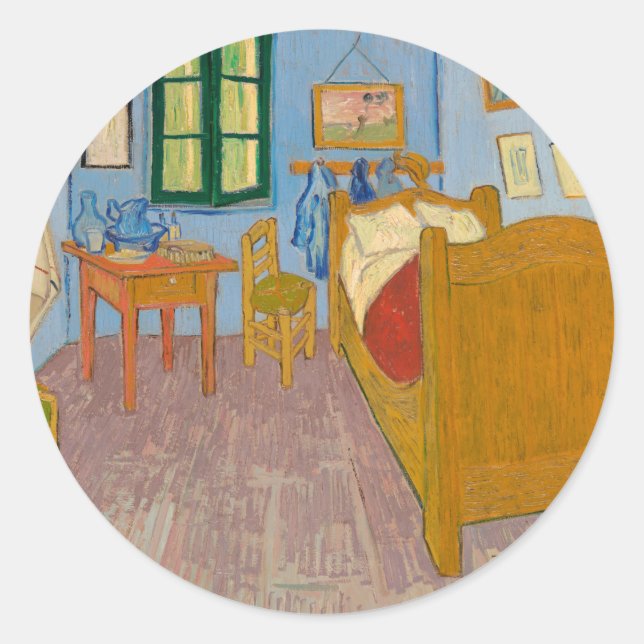 Bedroom in Arles | Vincent van Gogh Classic Round Sticker (Front)