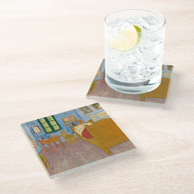 Bedroom in Arles | Vincent van Gogh Glass Coaster (Angled)