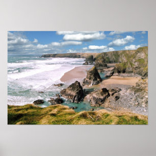 Bedruthan Steps, Cornwall Poster