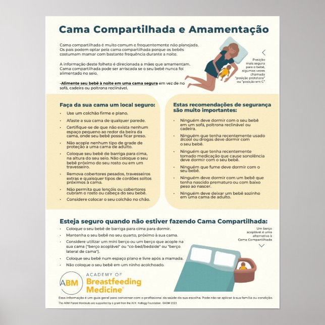 Bedsharing and Breastfeeding Poster (Portuguese) (Front)