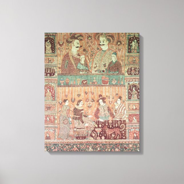 Bedspread depicting native potentates canvas print (Front)