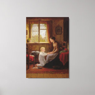 Bedtime, 1890 (oil on panel) canvas print