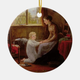 Bedtime, 1890 (oil on panel) ceramic ornament