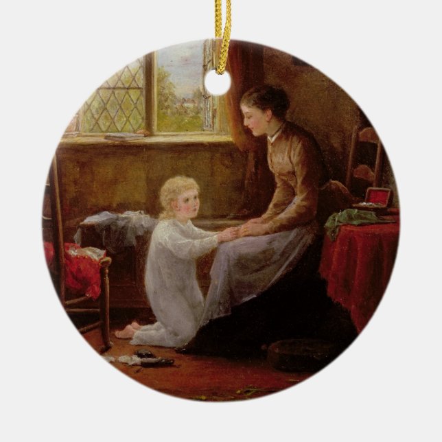 Bedtime, 1890 (oil on panel) ceramic ornament (Front)