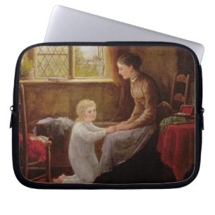 Bedtime, 1890 (oil on panel) laptop sleeve
